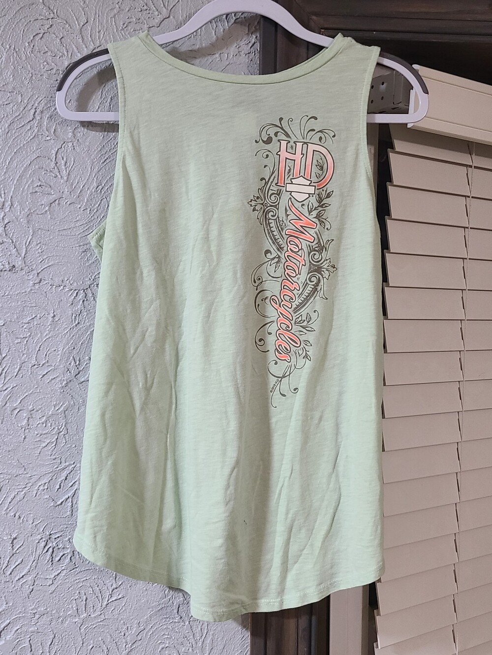 Women's Harley Davidson Light Green Tank Top - Davenport, Iowa